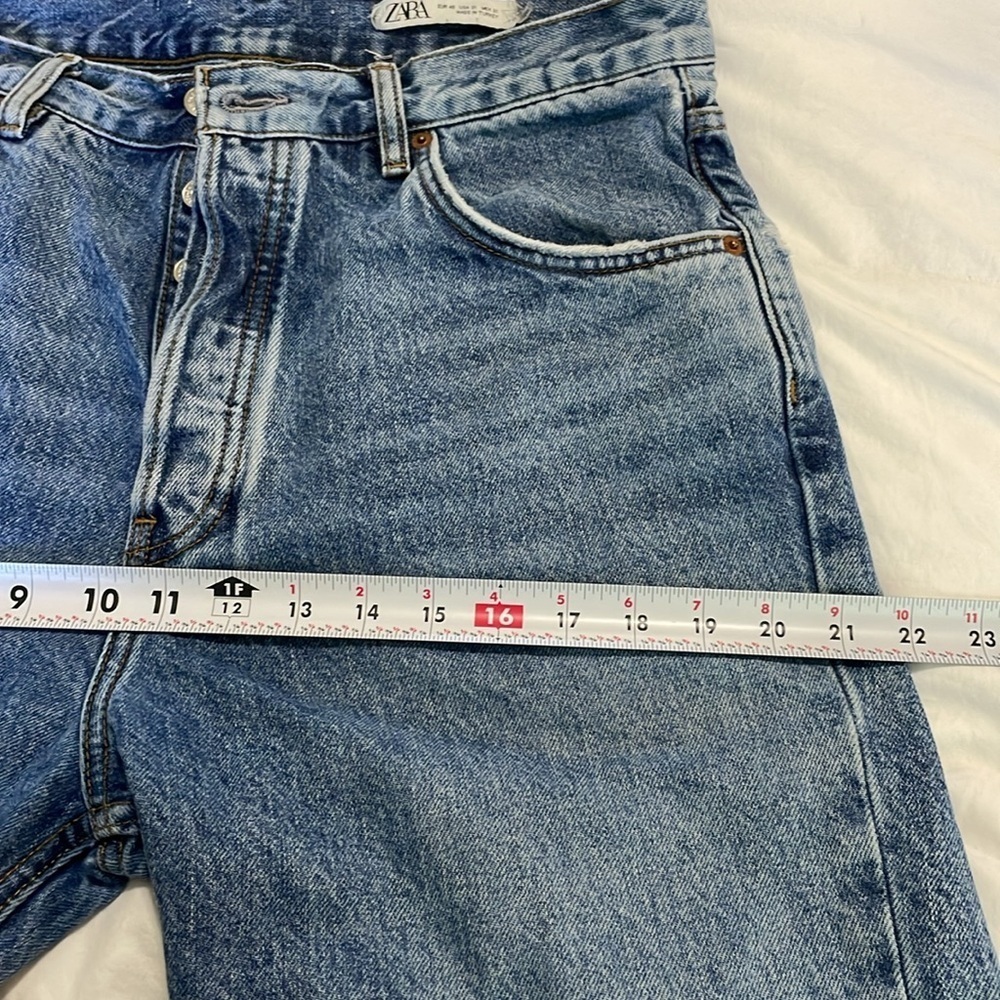 Zara | Blue | Relaxed | Button-fly | HighWaisted | Denim | Jeans | Size 31 - Picture 12 of 13